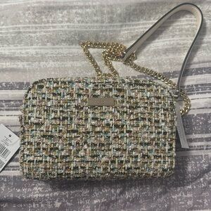 Kate Spade Carey Metallic Tinsel Tweed Mini Camera Crossbody Bag